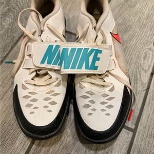 Nike Track Shoes - Cream and Black with Teal Accents